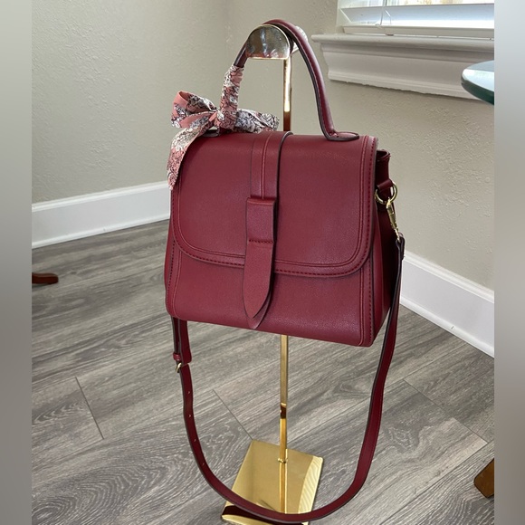 susen Bags Red Susen Handmade Top Handle Vegan Leather Handbag W